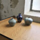Blue free-form handmade vase