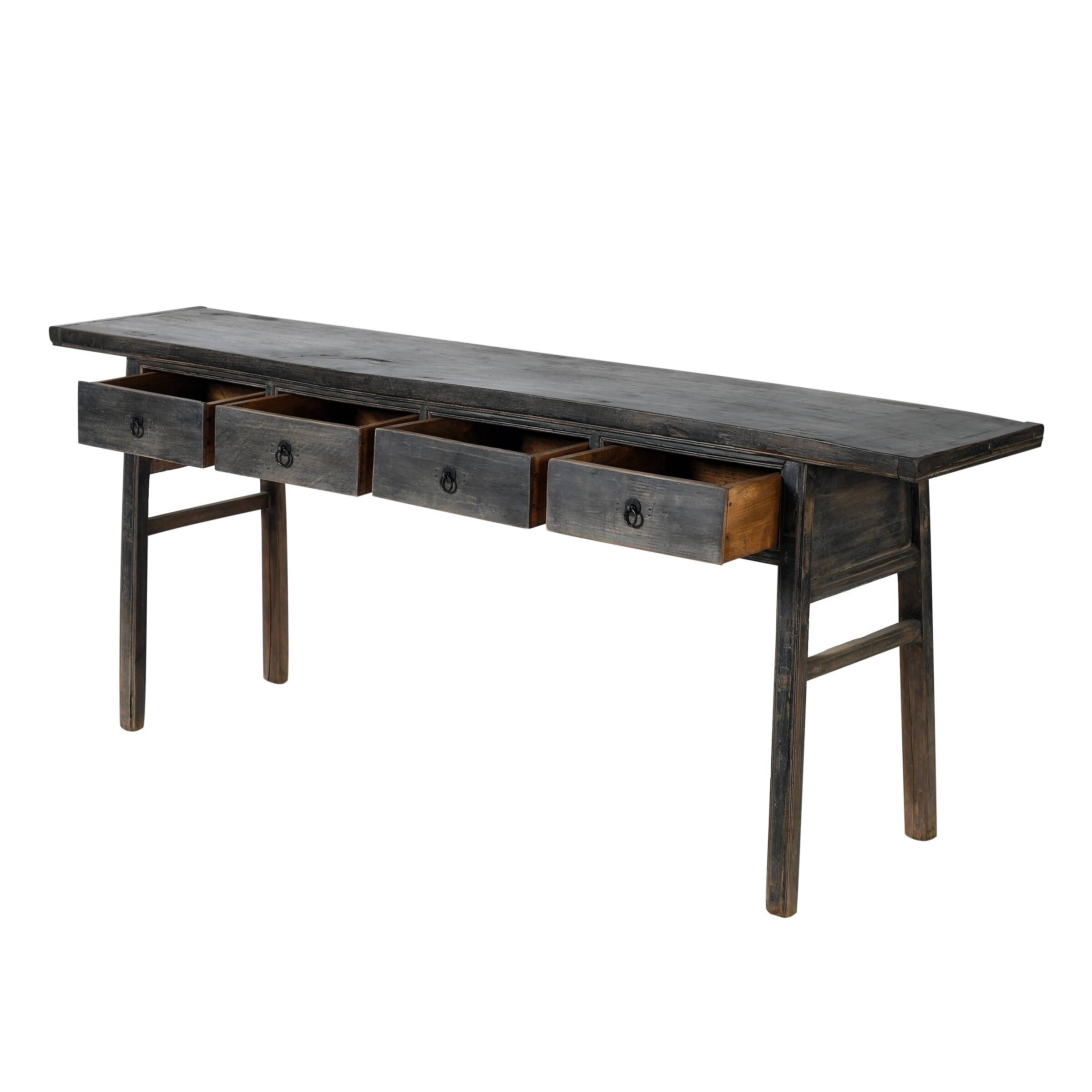 Moyi - Ancient Chinese console with drawers in elm no. 1