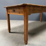 Large oak farmhouse table from France, early 1900s