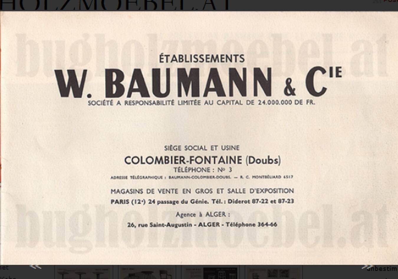 Two Baumann No. 43 bistro chairs from 1950, two-tone