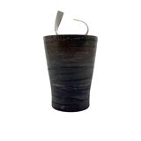 Mid-century style dark green ceramic vase, Gabriele Bucci Italy ca. 2000s