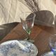 Set of 4 vintage green stemmed glasses H16