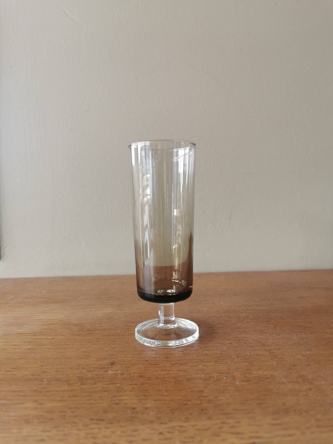 Vintage smoked glass champagne flutes