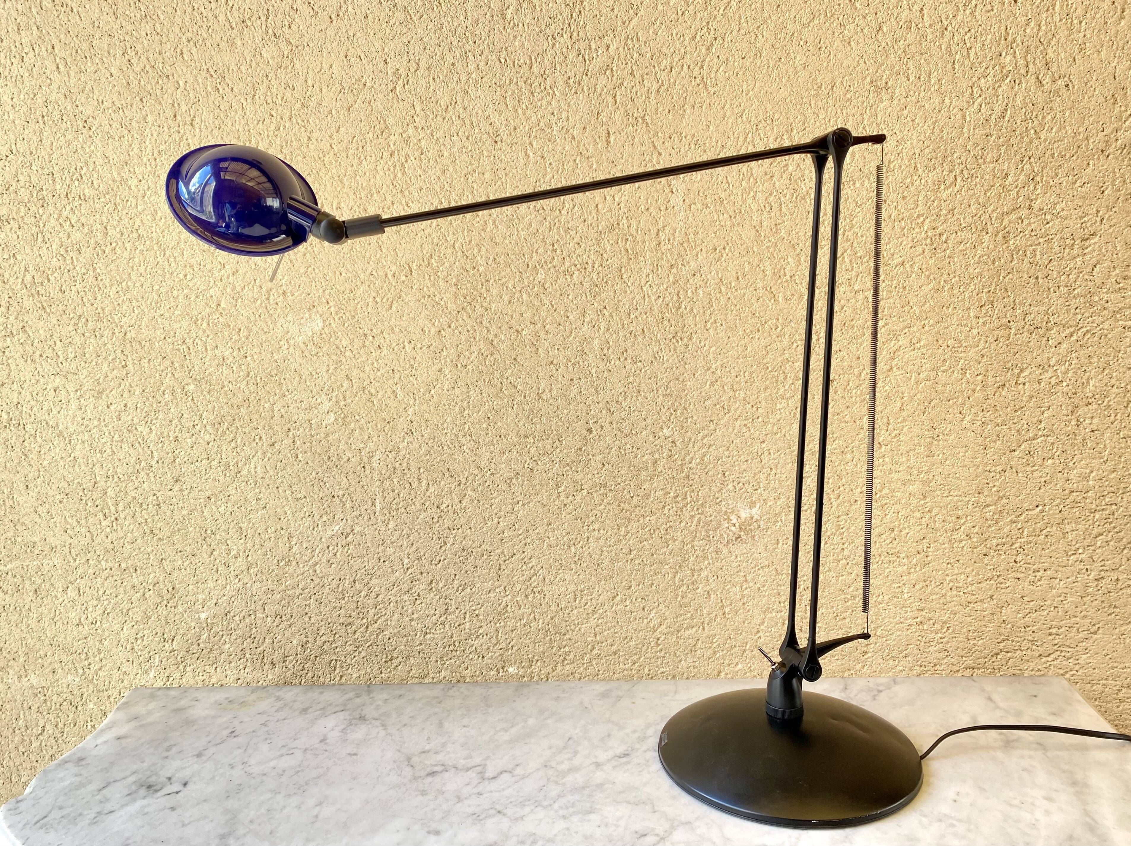 Large desk lamp manade France design Philippe Stephant vintage 90