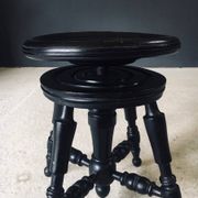 Early 20th Century Black Stained Piano Stool, 1890s