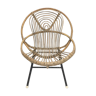 50s rattan shell armchair