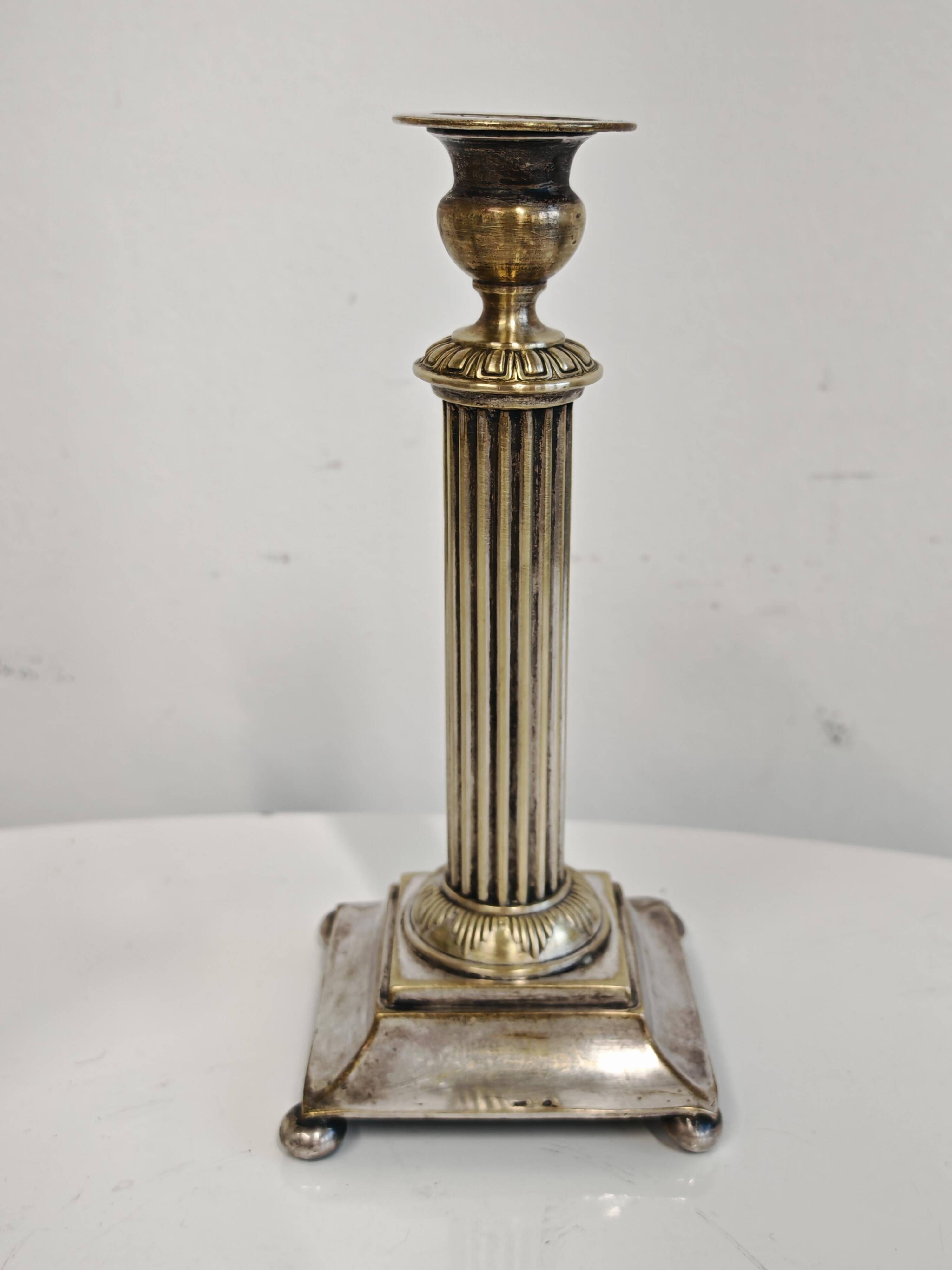 Pair of antique silver candlesticks Diana Silver Vienna 19th century