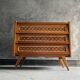 3-drawer chest of drawers with rattan decorations, France 1970s