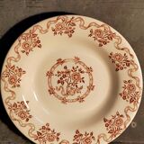 Six antique plates opaque porcelain from GIEN, service "Osborne"