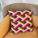 Vintage geometric canvas cushion