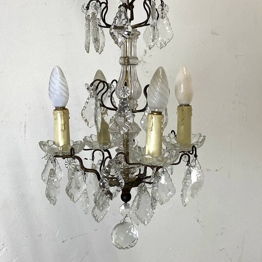 Early 20th century chandelier in bohemian crystal