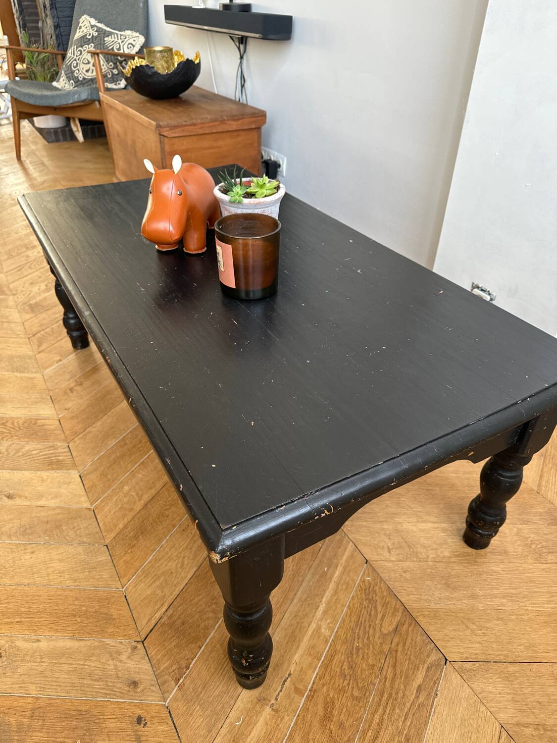 Patinated coffee table