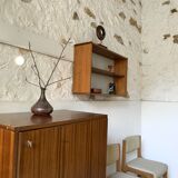 Teak wall bookcase