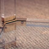 End of couch or in plexiglas and glass - 1970 side table