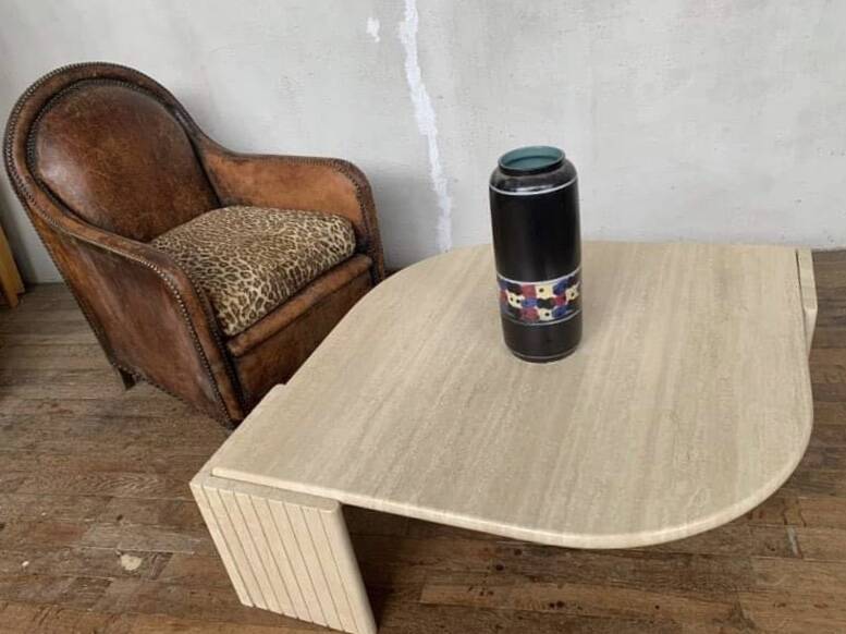 Roche bobois eye shaped coffee table year 1970