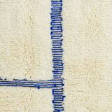 White and blue Klein Beni Ouarain Moroccan rug