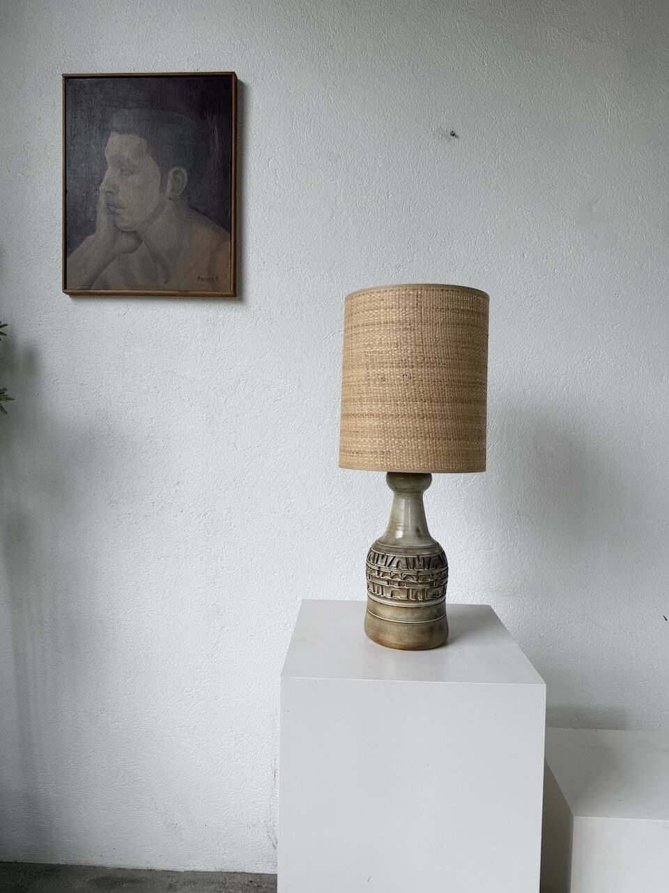 Ceramic table lamp by Marius Bessone