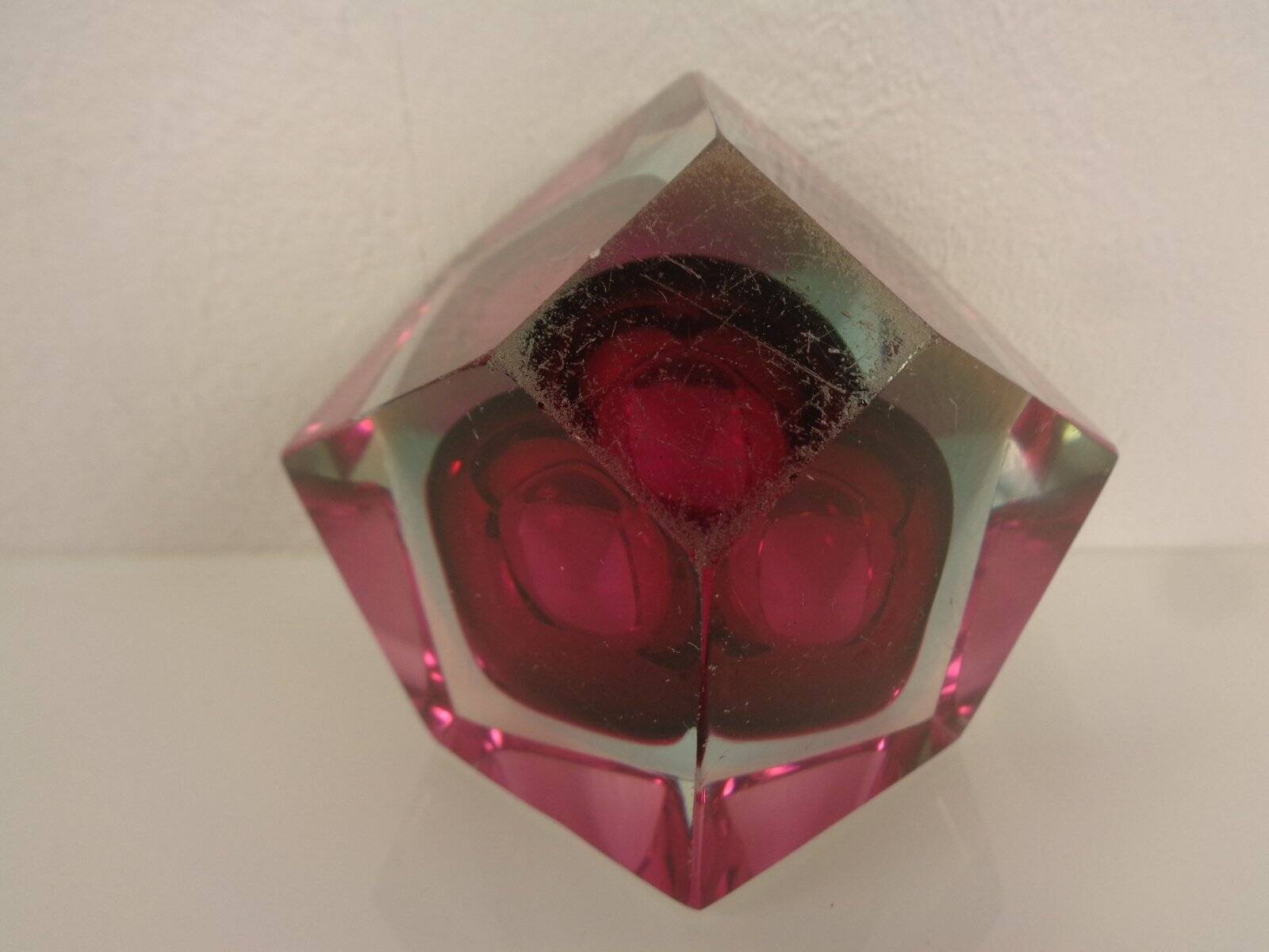 Italian Sommerso Murano Glass Ashtray by Flavio Poli, 1960s