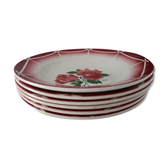 Lot de 6 assiettes creuses Digoin Sarreguemines