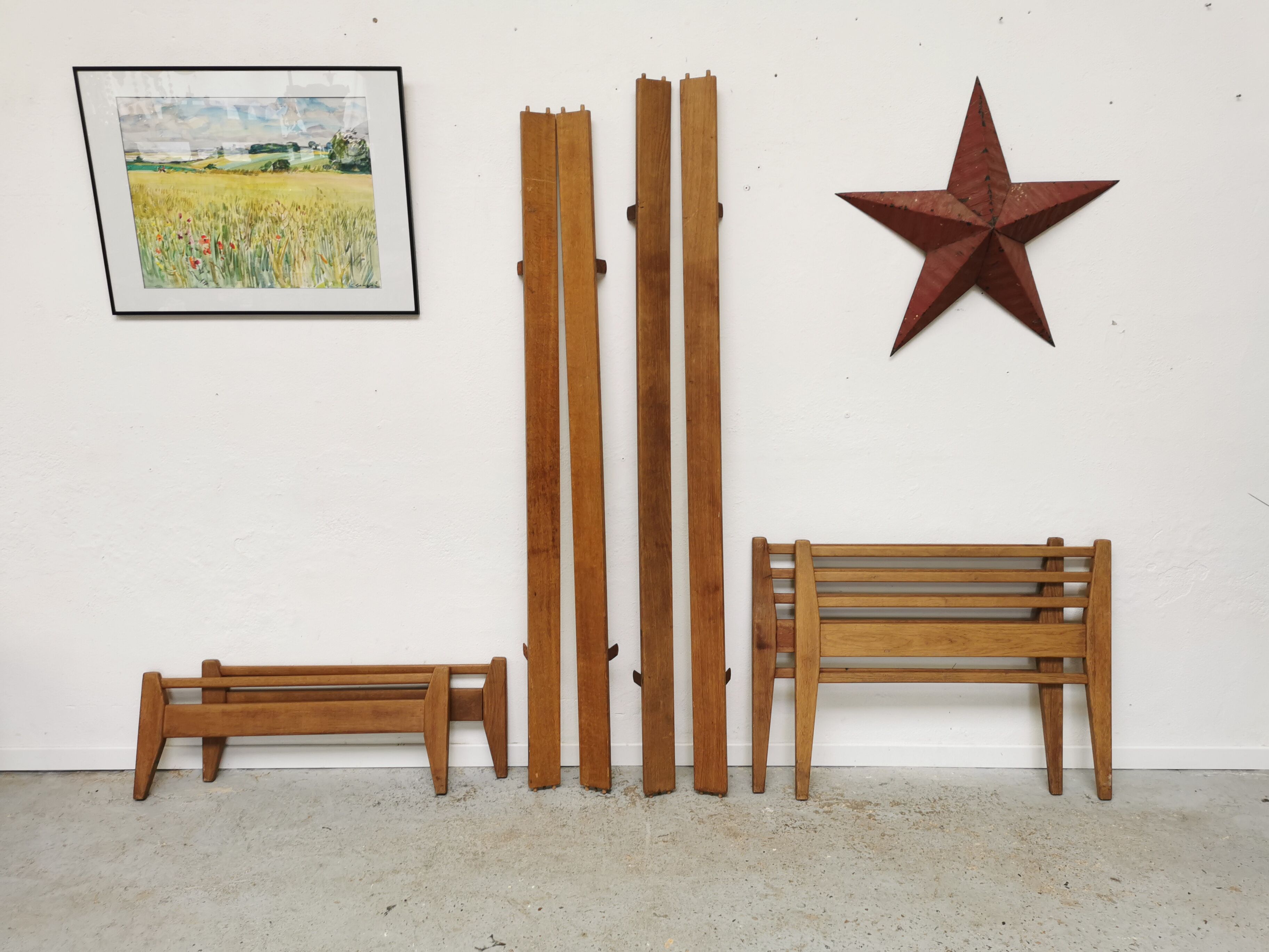 Pair of vintage beds Marcel Gascoin 1950