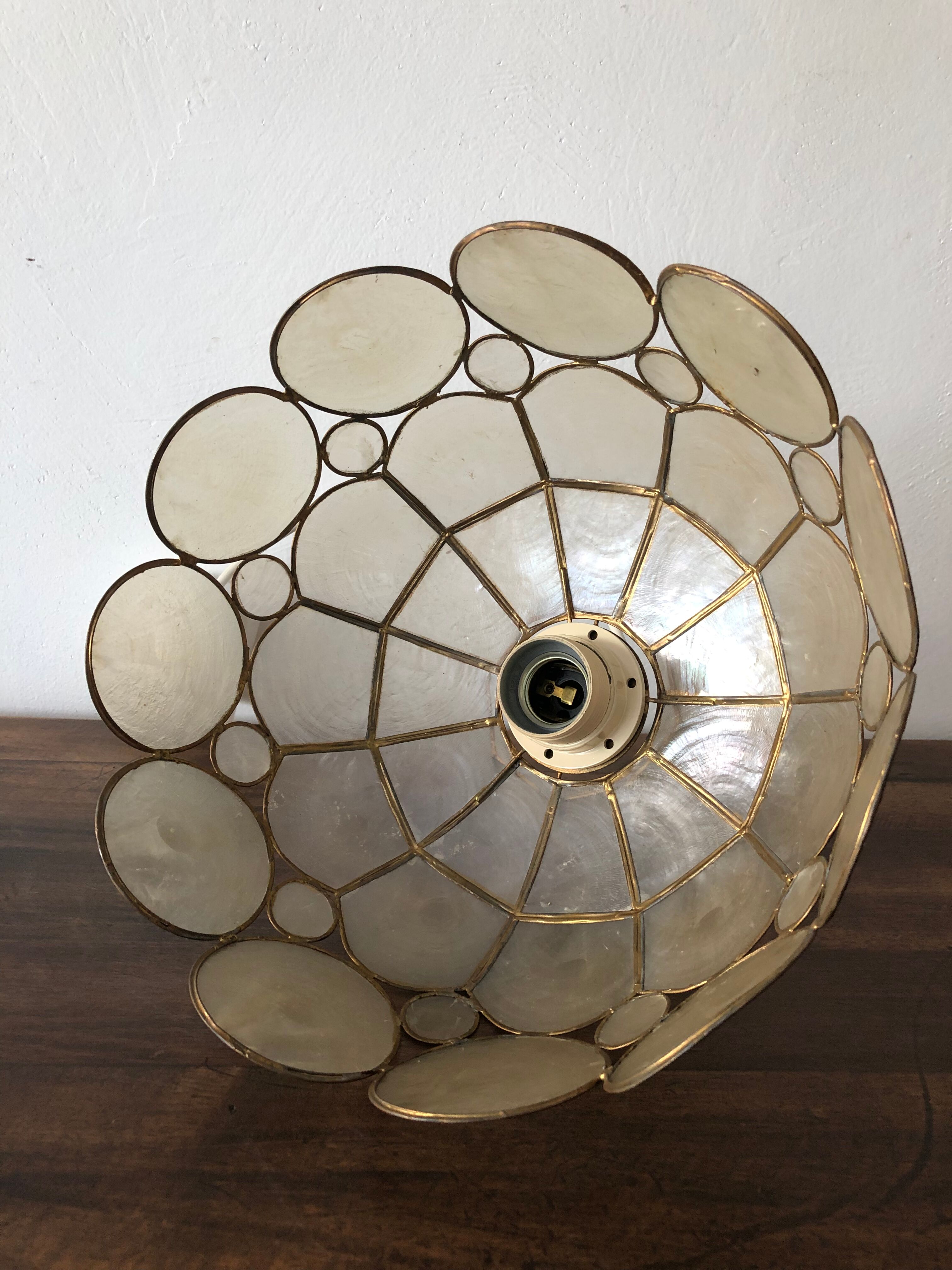 Vintage brass and mother-of-pearl suspension