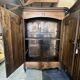 Very beautiful and old carved wooden wardrobe from the 19th century, small size, height 211 cm.