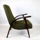 Olive Green Boucle Armchair design by Lejkowski – Leśniewski, 1970s