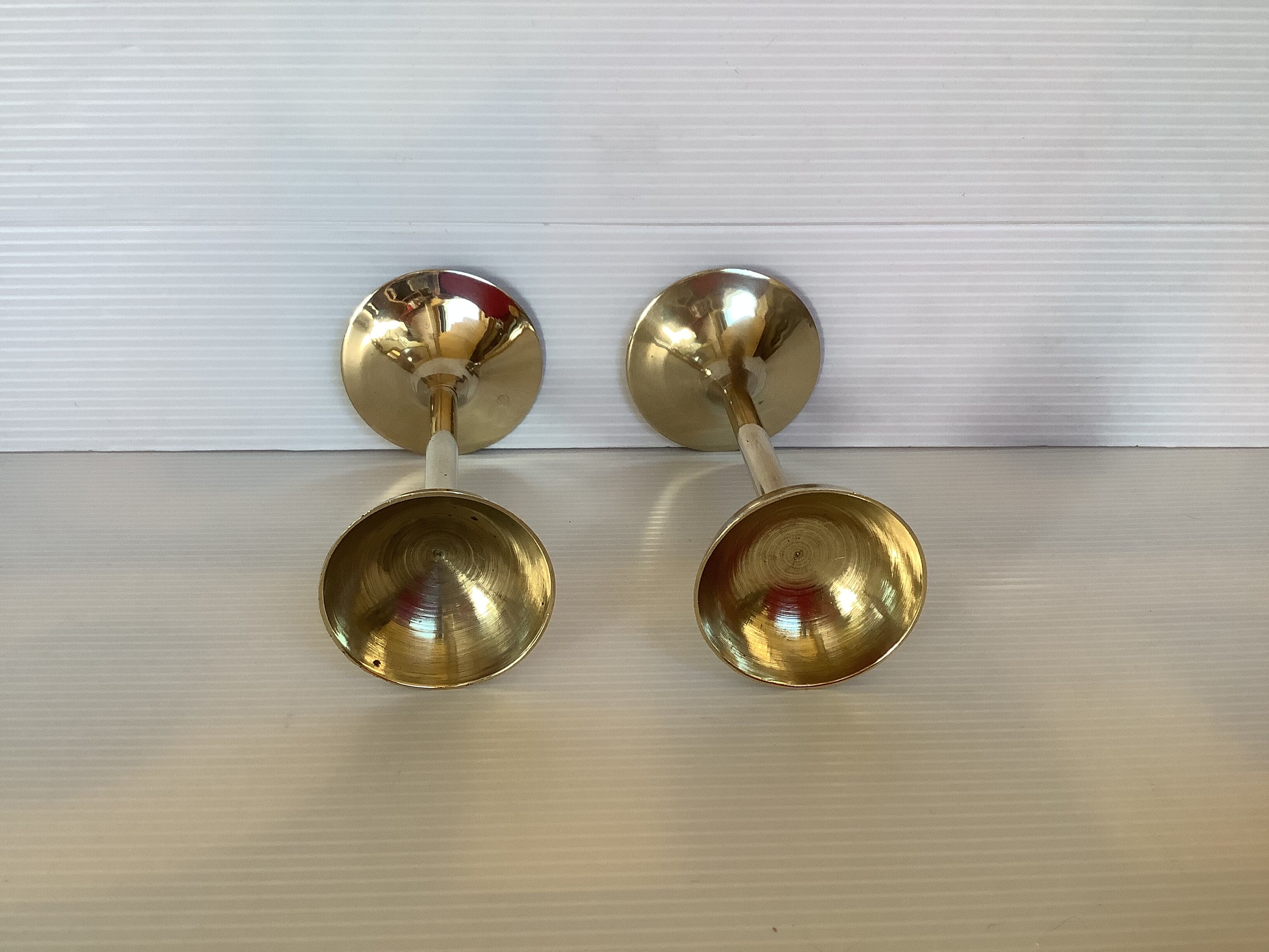 Pair of vintage brass candle holders