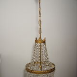 Balloon chandelier with glasses and bronze pampilles