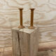 Paire de bougeoirs scandinaves en bois
