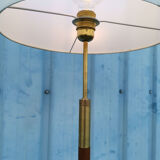 Lampadaire design scandinave teck et laiton