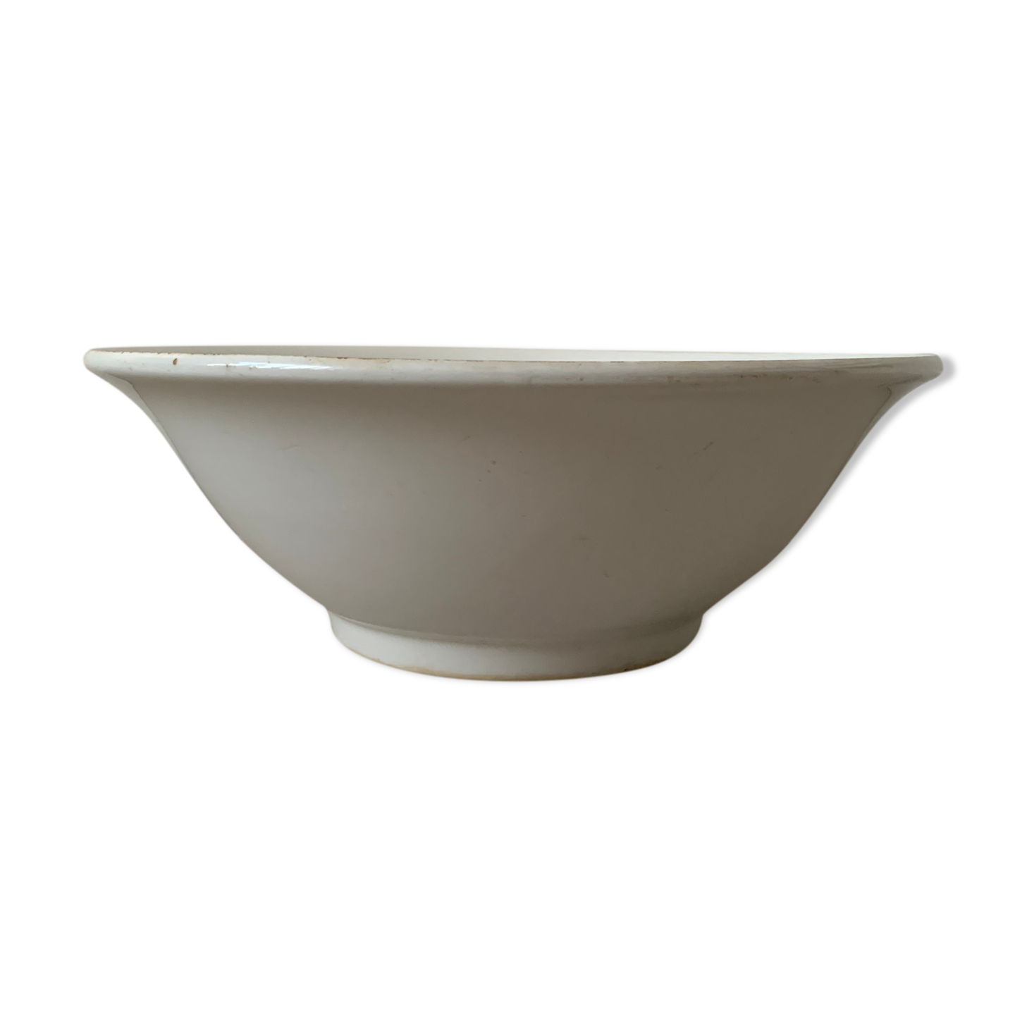 Old white salad bowl