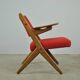 Classic Danish vintage scissor armchair by Arne Hovmand Olsen in OAK, 1960s