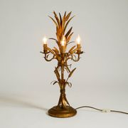 Original 1970s floral table lamp by Hans Kögl in the shape of a wheat sheaf