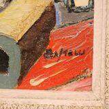 Painting Paris Flea Market, June 1962 - oil on panel