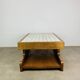 Brutalist coffee table made of solid wood from the 1970s.