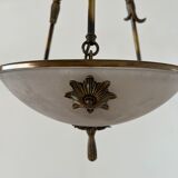 Suspension en laiton et verre dépoli