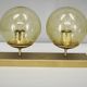 1970s Czech Space Age Double Wall Light with Amber Bubble Glass Globes