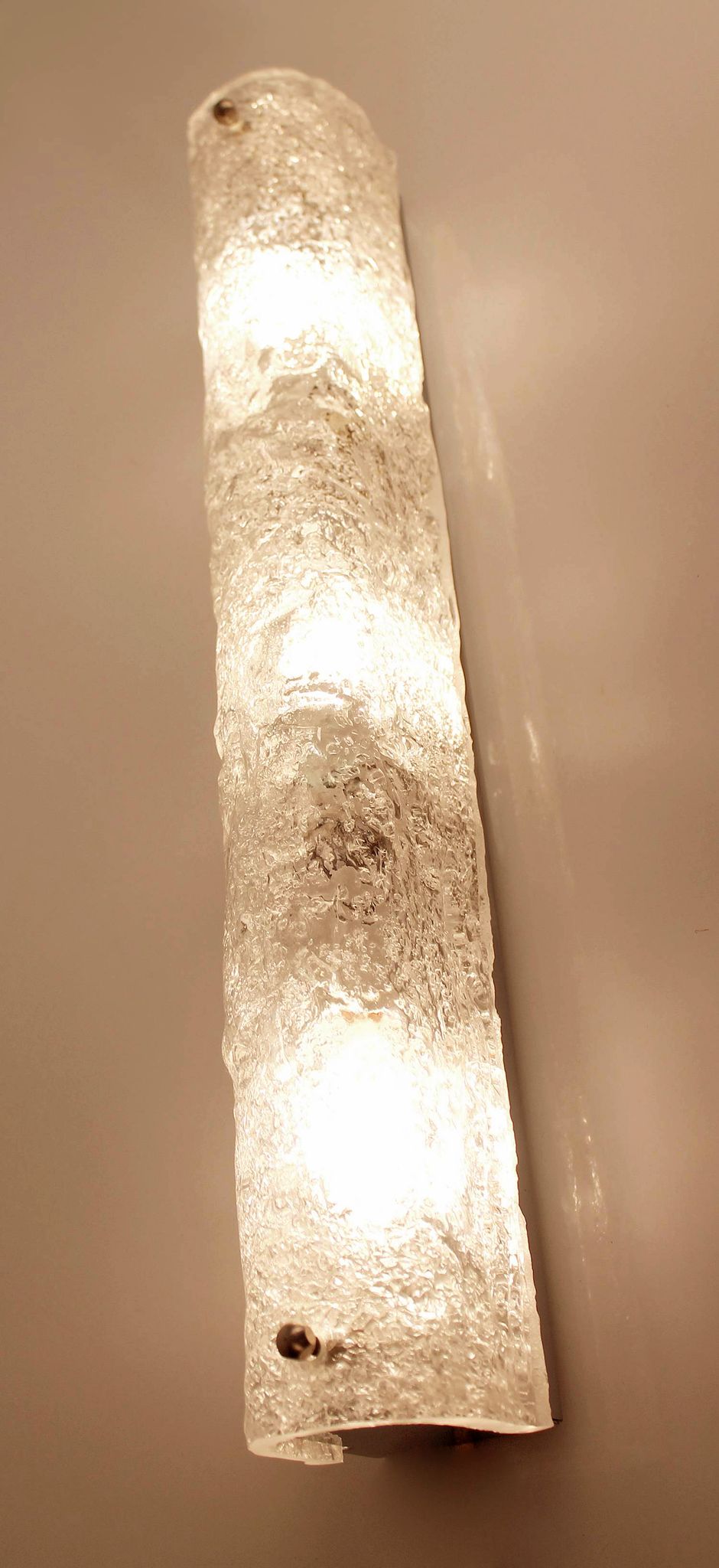 Vintage wall lamps, murano glass and chrome, 60s