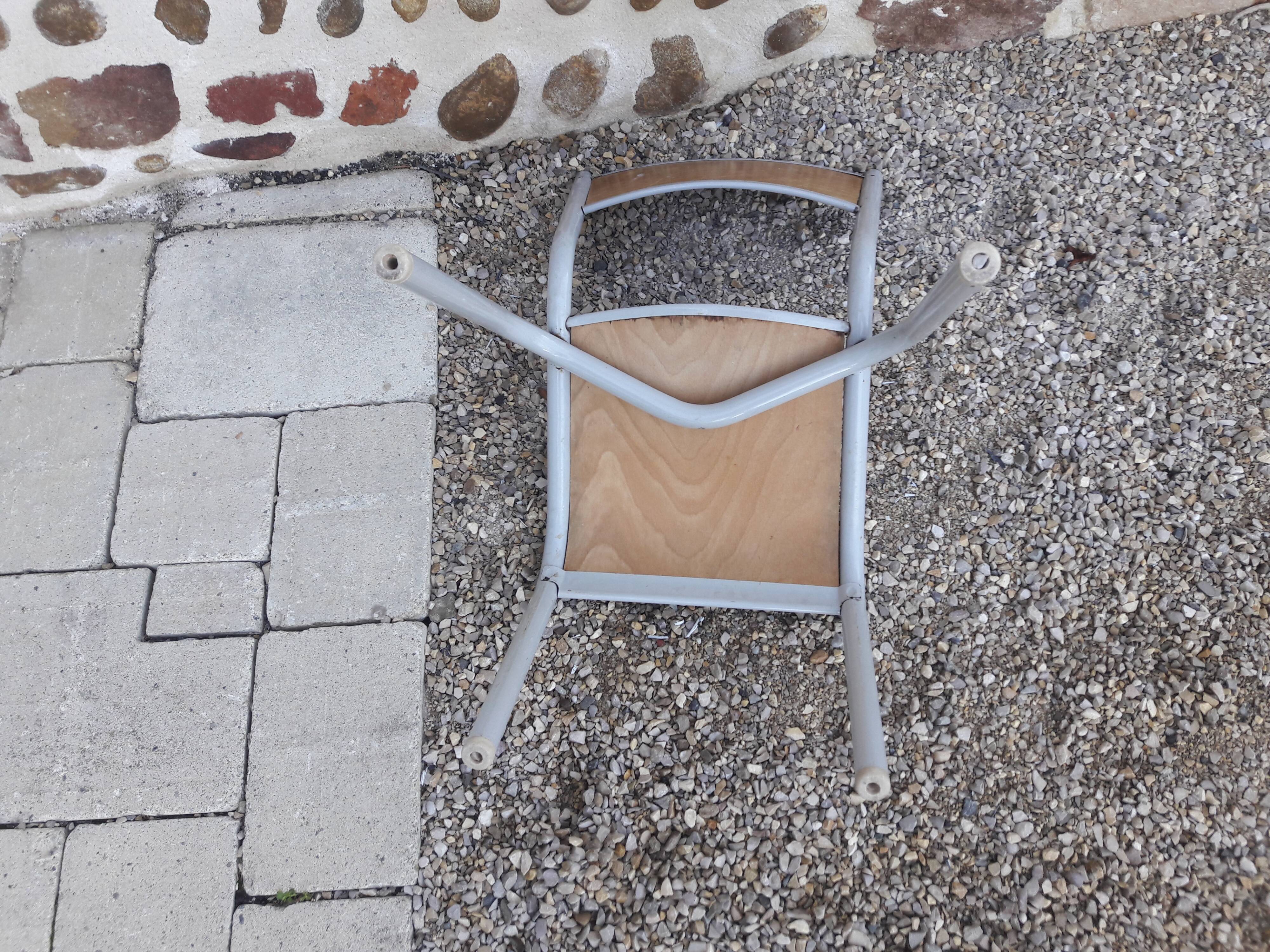 Formica school desk with chair