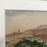 Watercolor drawing seen from Ardèche (Privas).
