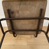 Industrial chair, vintage school chair, wood and metal