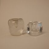Pair of glass candlesticks