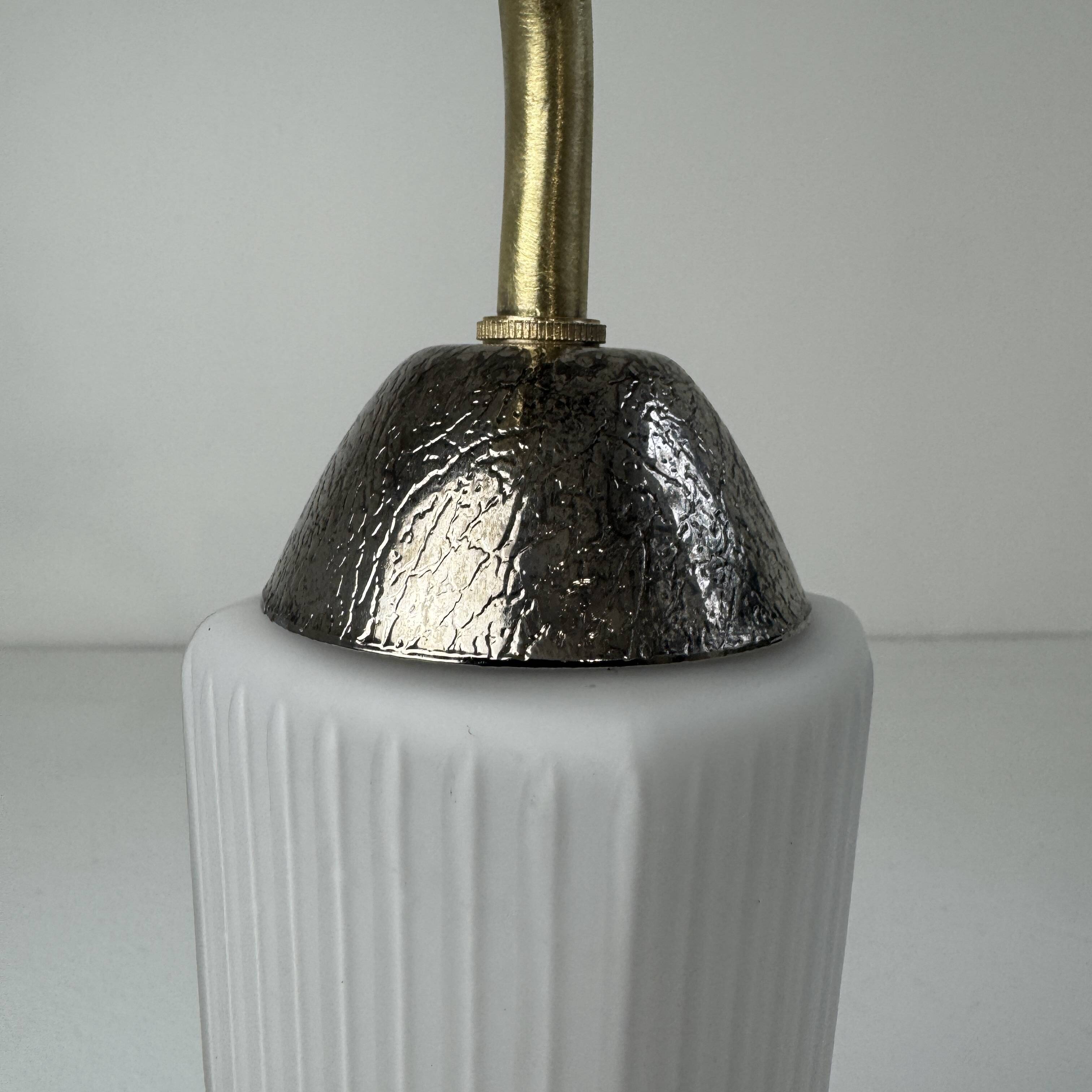 Antique brass and vintage opaline wall light