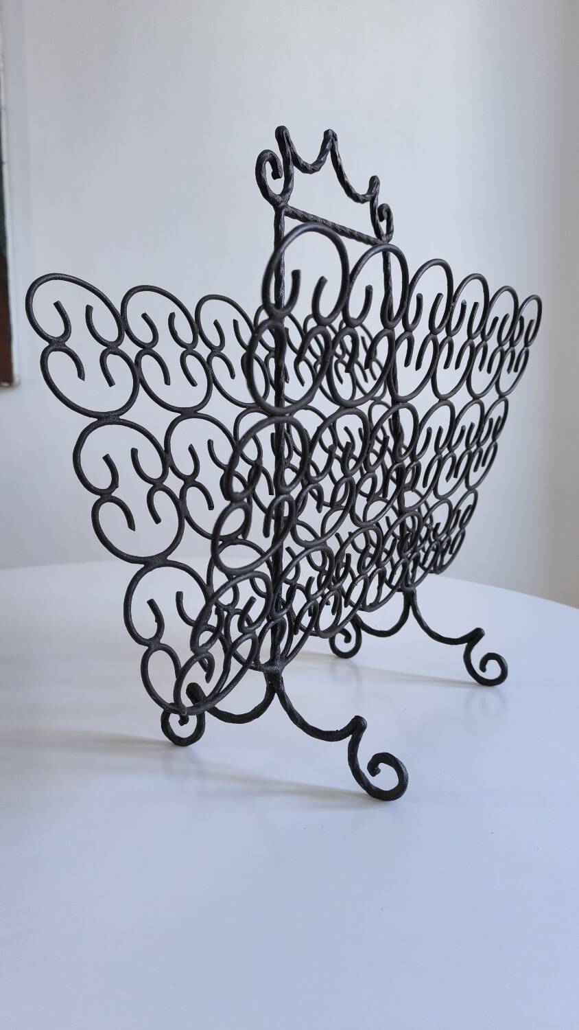 Wrought iron magazine rack 1960