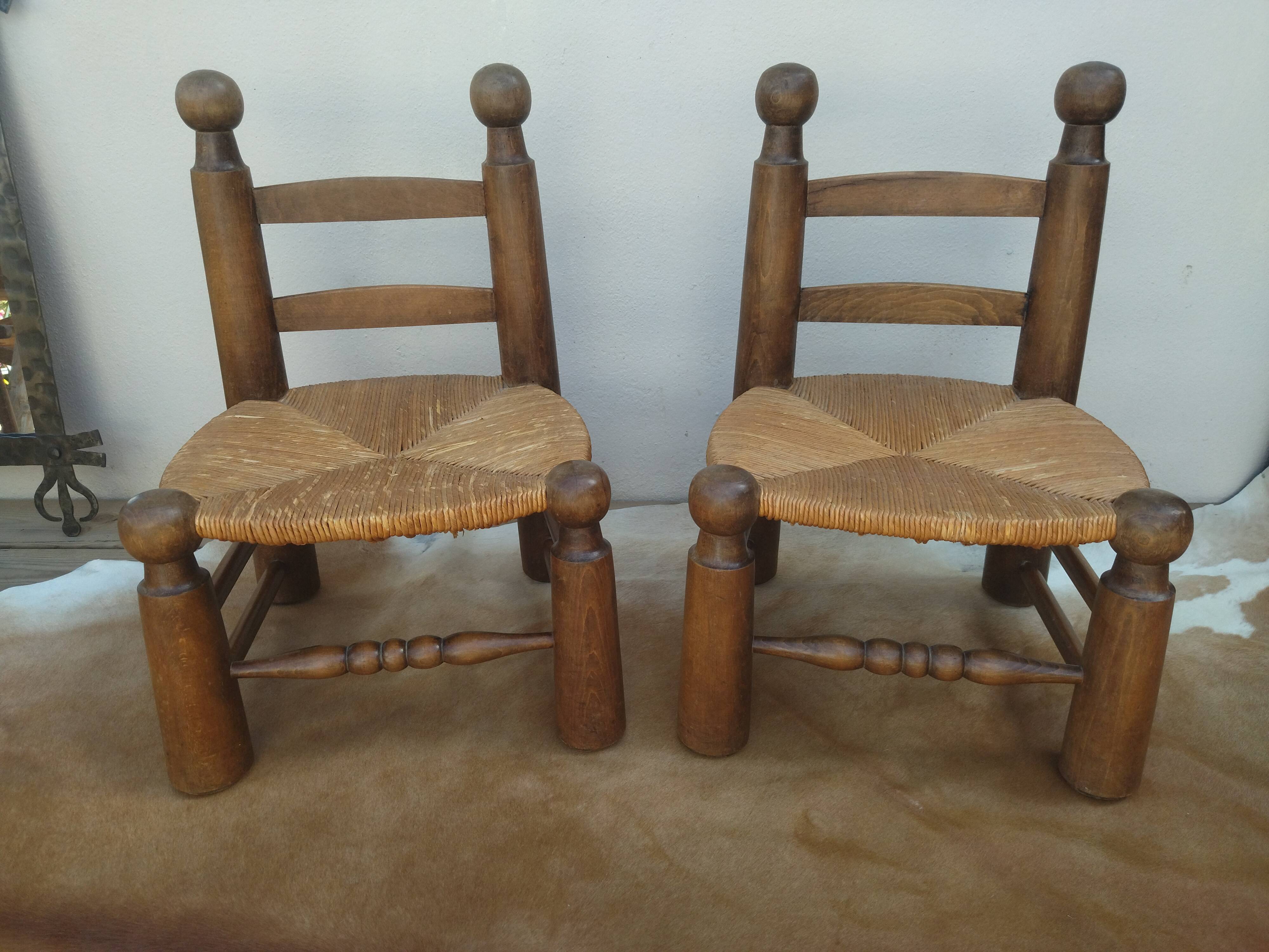 Pair of low mulched chairs
