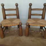 Pair of low mulched chairs