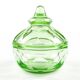 Art Deco bonbonniere, green crystal, Moser, Czechoslovakia, 1930s