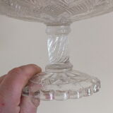 Old 19th Foot Cast Crystal Display Cup Twisted