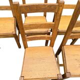 Set of 6 solid wood dining chairs